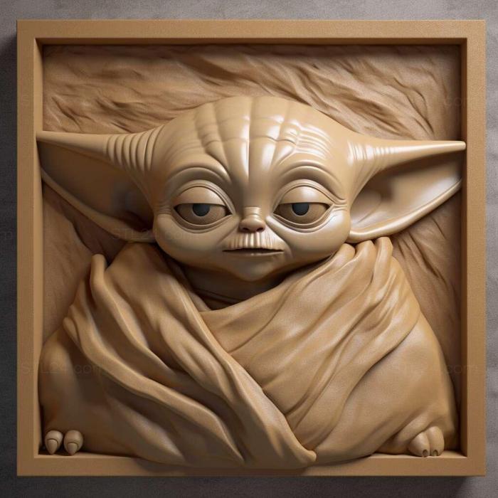 Characters (st baby yoda 1, HERO_3085) 3D models for cnc